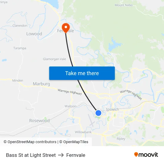 Bass St at Light Street to Fernvale map