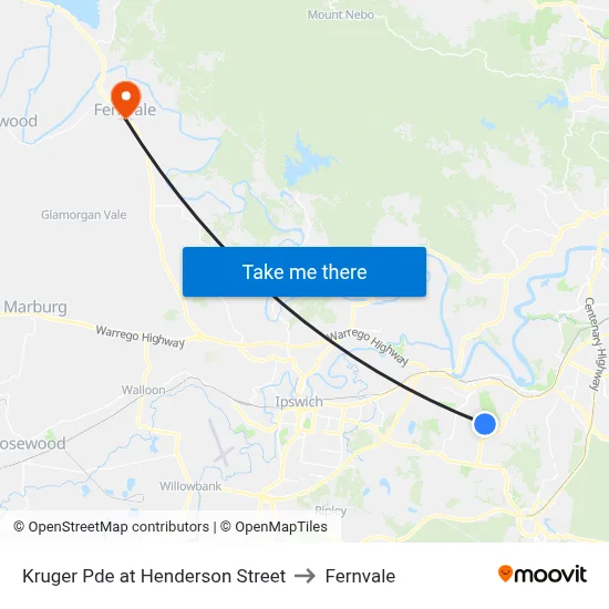 Kruger Pde at Henderson Street to Fernvale map