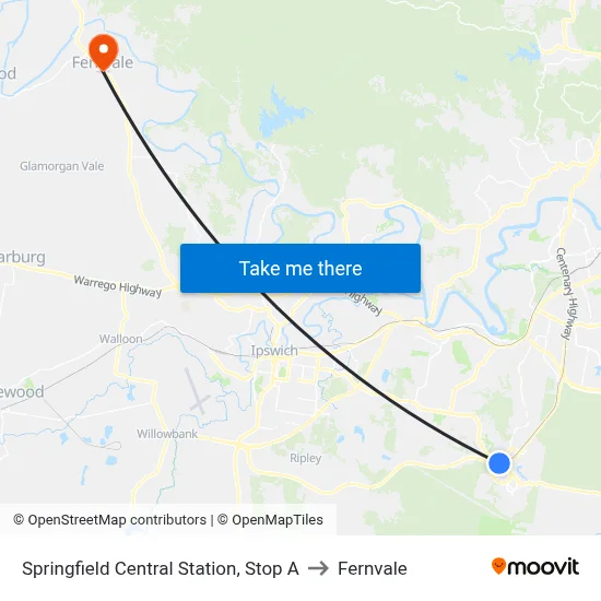 Springfield Central Station, Stop A to Fernvale map
