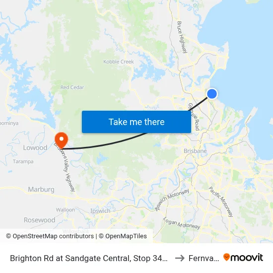 Brighton Rd at Sandgate Central, Stop 34/33 to Fernvale map