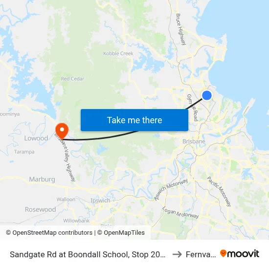 Sandgate Rd at Boondall School, Stop 20/21 to Fernvale map