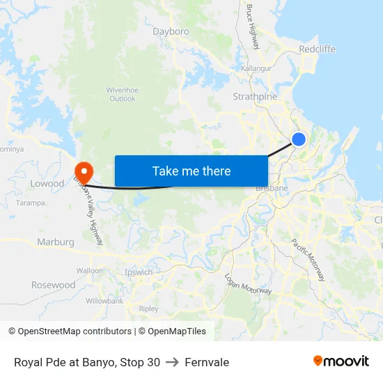 Royal Pde at Banyo, Stop 30 to Fernvale map
