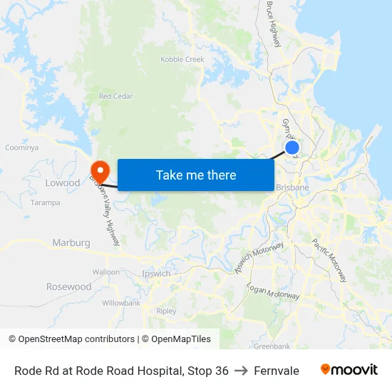Rode Rd at Rode Road Hospital, Stop 36 to Fernvale map