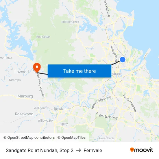 Sandgate Rd at Nundah, Stop 2 to Fernvale map