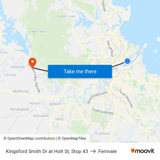 Kingsford Smith Dr at Holt St, Stop 43 to Fernvale map