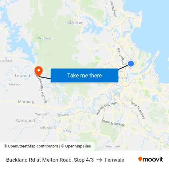 Buckland Rd at Melton Road, Stop 4/3 to Fernvale map