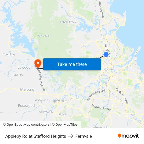Appleby Rd at Stafford Heights to Fernvale map