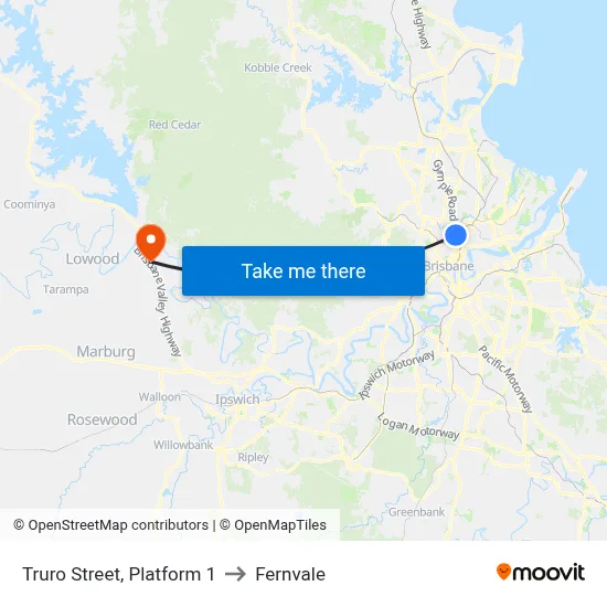 Truro Street, Platform 1 to Fernvale map