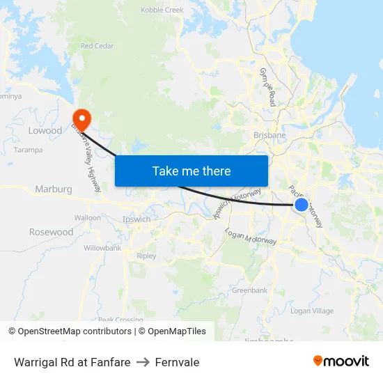 Warrigal Rd at Fanfare to Fernvale map