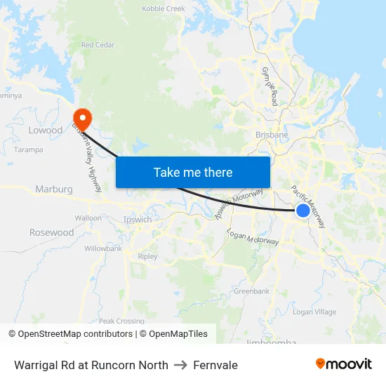 Warrigal Rd at Runcorn North to Fernvale map