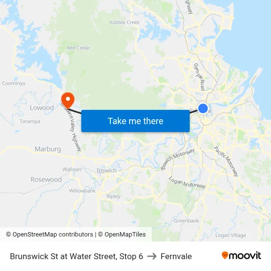 Brunswick St at Water Street, Stop 6 to Fernvale map