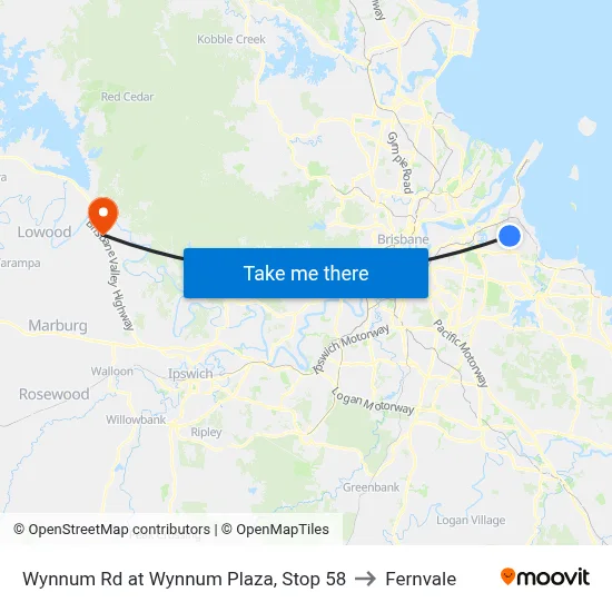 Wynnum Rd at Wynnum Plaza, Stop 58 to Fernvale map