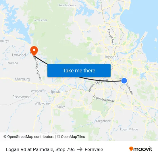 Logan Rd at Palmdale, Stop 79c to Fernvale map