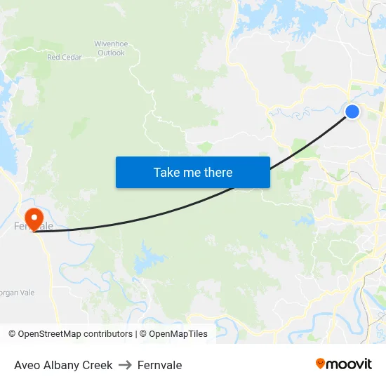 Aveo Albany Creek to Fernvale map