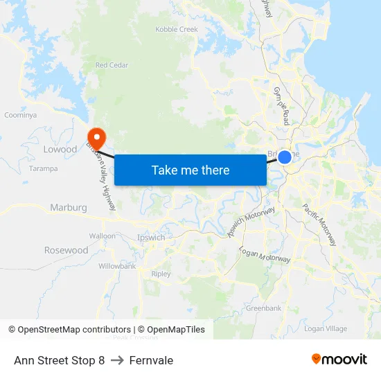 Ann Street Stop 8 to Fernvale map