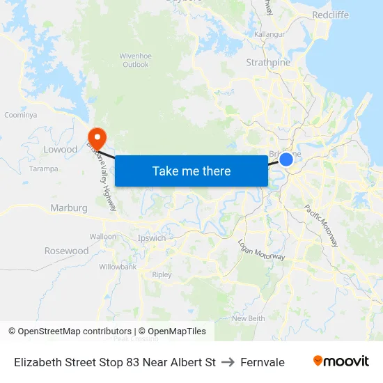Elizabeth Street Stop 83 Near Albert St to Fernvale map