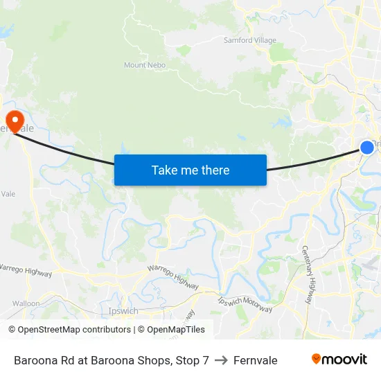 Baroona Rd at Baroona Shops, Stop 7 to Fernvale map