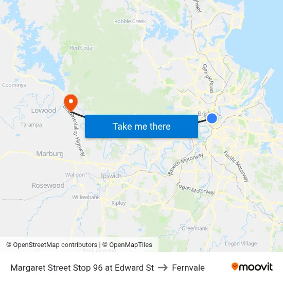 Margaret Street Stop 96 at Edward St to Fernvale map