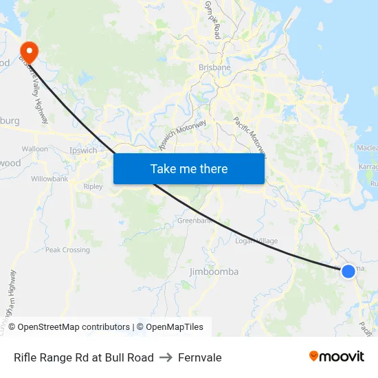 Rifle Range Rd at Bull Road to Fernvale map