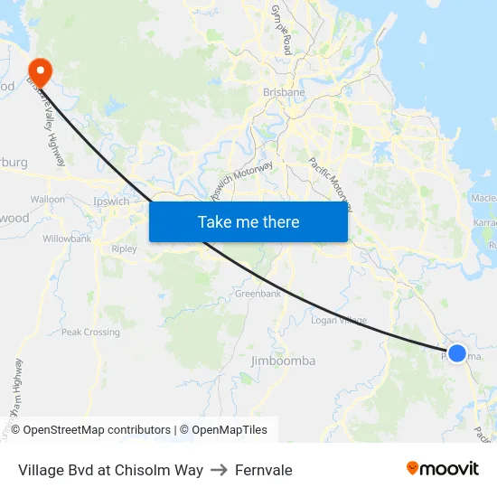 Village Bvd at Chisolm Way to Fernvale map