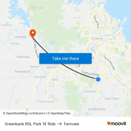 Greenbank RSL Park 'N' Ride to Fernvale map