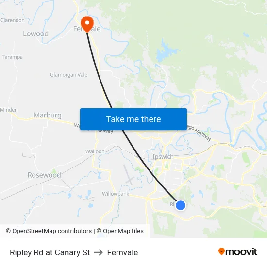 Ripley Rd at Canary St to Fernvale map