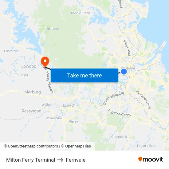Milton Ferry Terminal to Fernvale map