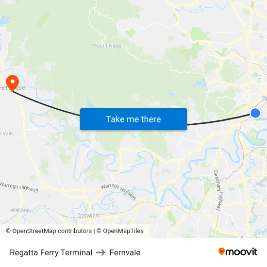 Regatta Ferry Terminal to Fernvale map
