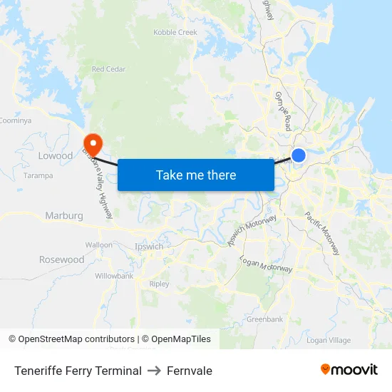 Teneriffe Ferry Terminal to Fernvale map