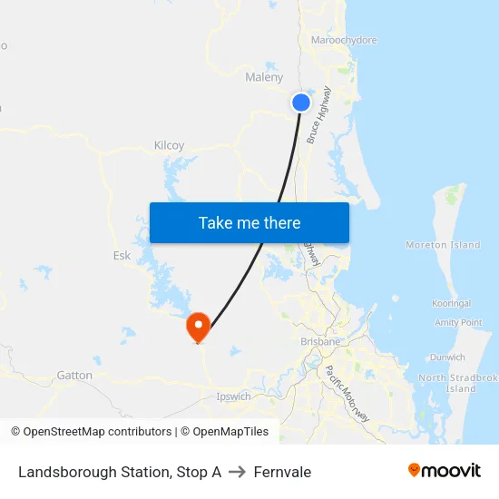 Landsborough Station, Stop A to Fernvale map