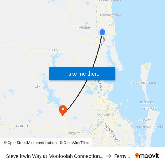 Steve Irwin Way at Mooloolah Connection Rd to Fernvale map