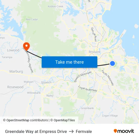 Greendale Way at Empress Drive to Fernvale map