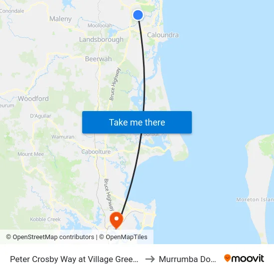 Peter Crosby Way at Village Green Bvd to Murrumba Downs map