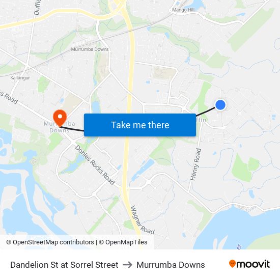 Dandelion St at Sorrel Street to Murrumba Downs map