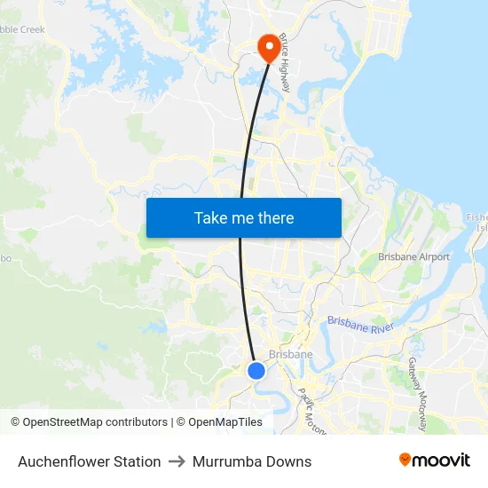Auchenflower Station to Murrumba Downs map