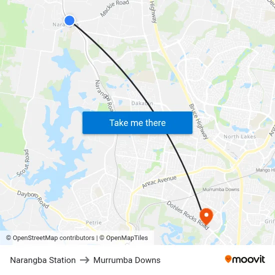 Narangba Station to Murrumba Downs map