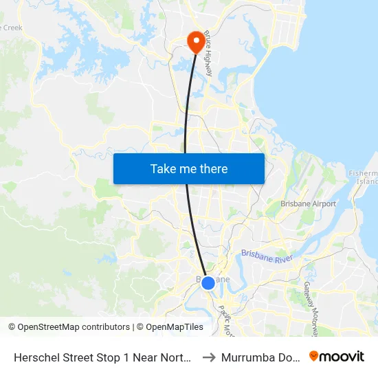 Herschel Street Stop 1 Near North Quay to Murrumba Downs map