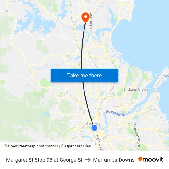 Margaret St Stop 93 at George St to Murrumba Downs map