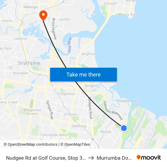 Nudgee Rd at Golf Course, Stop 32/35 to Murrumba Downs map