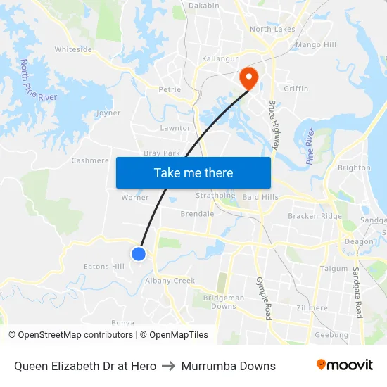 Queen Elizabeth Dr at Hero to Murrumba Downs map