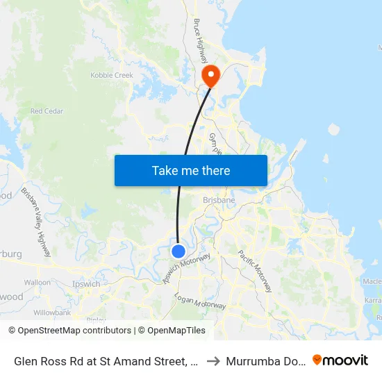 Glen Ross Rd at St Amand Street, Stop 53 to Murrumba Downs map