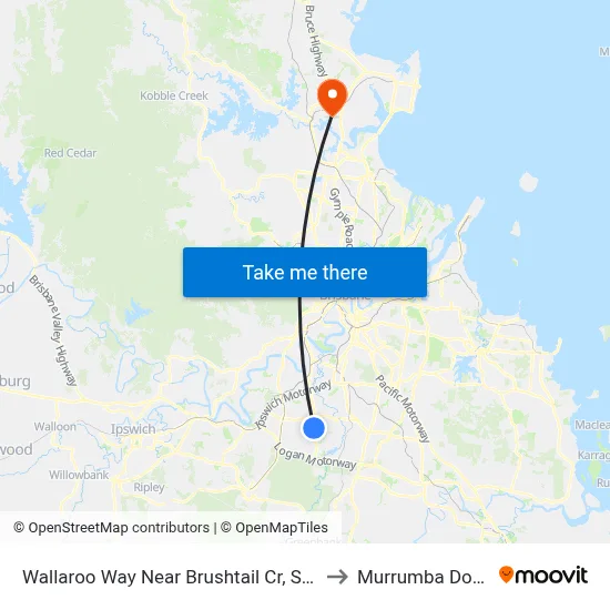 Wallaroo Way Near Brushtail Cr, Stop 61 to Murrumba Downs map