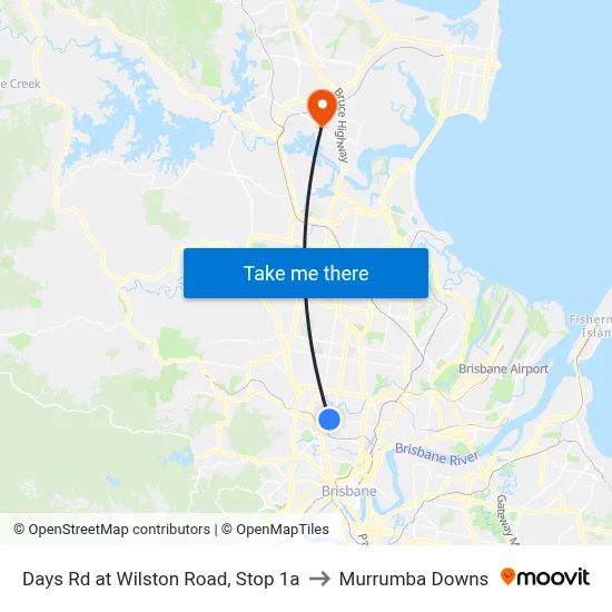 Days Rd at Wilston Road, Stop 1a to Murrumba Downs map