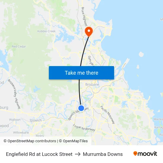 Englefield Rd at Lucock Street to Murrumba Downs map