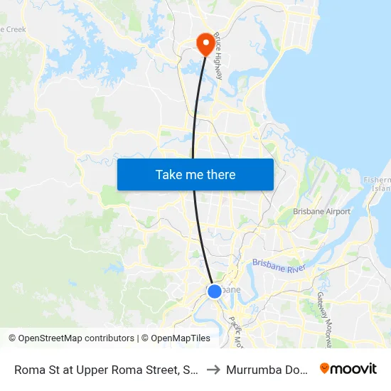 Roma St at Upper Roma Street, Stop 3 to Murrumba Downs map