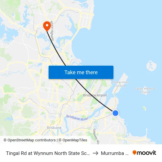 Tingal Rd at Wynnum North State School, Stop 10/5 to Murrumba Downs map