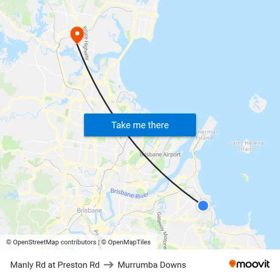 Manly Rd at Preston Rd to Murrumba Downs map