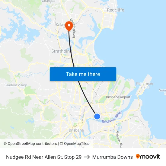 Nudgee Rd Near Allen St, Stop 29 to Murrumba Downs map