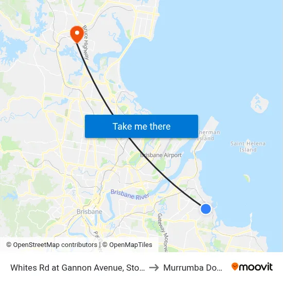 Whites Rd at Gannon Avenue, Stop 72 to Murrumba Downs map