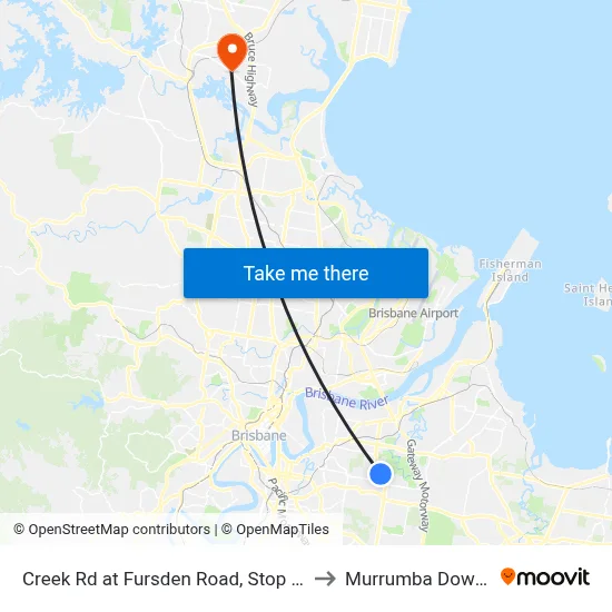 Creek Rd at Fursden Road, Stop 47 to Murrumba Downs map
